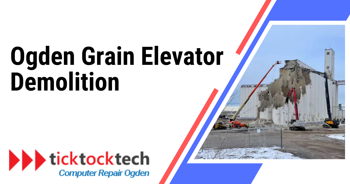 Ogden grain elevator demolition