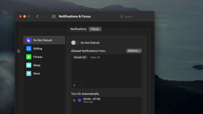 Setup focus Mode - Mac Tips 2022