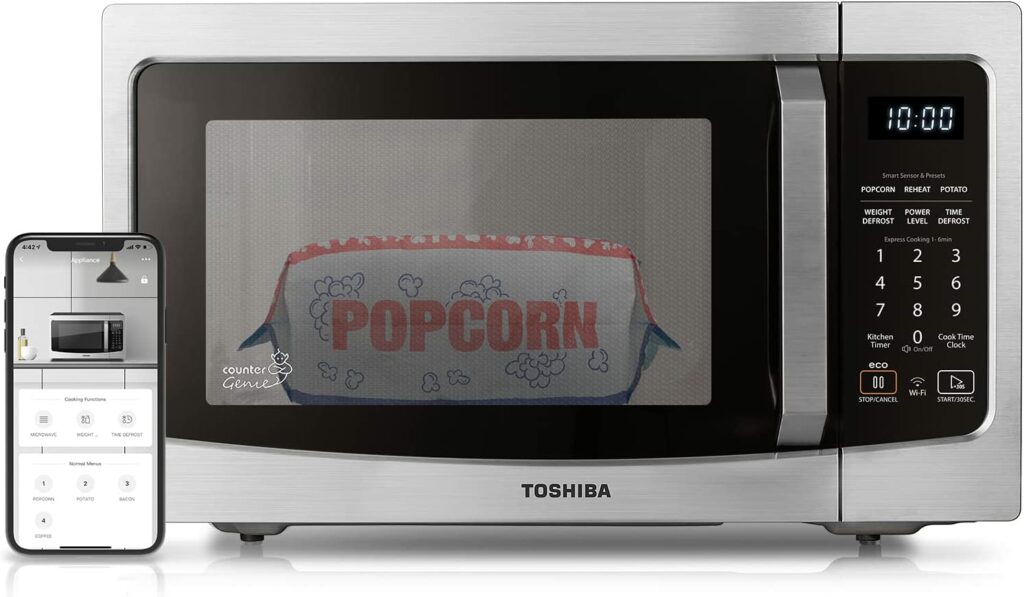 TOSHIBA ML-EM34P(SS) Smart Countertop Microwave - Best Kitchen Appliances for Christmas Gifts