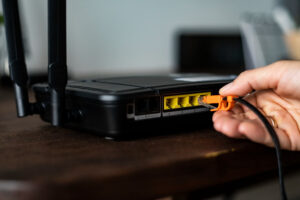 Connect the router to the modem