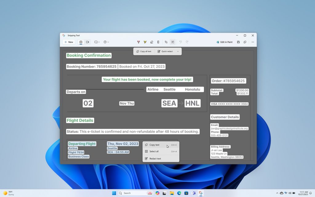 Windows 11 Snipping Tool
