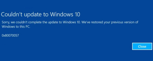 Windows Update Error 0x80070057 - Windows System Error Codes