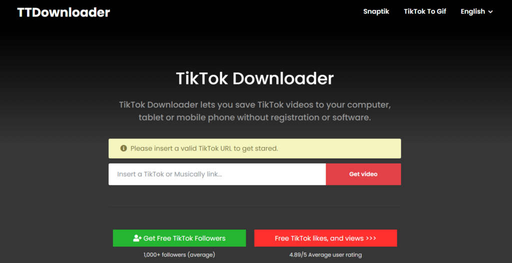 Save Video Using Online Tools like TikTok Downloader