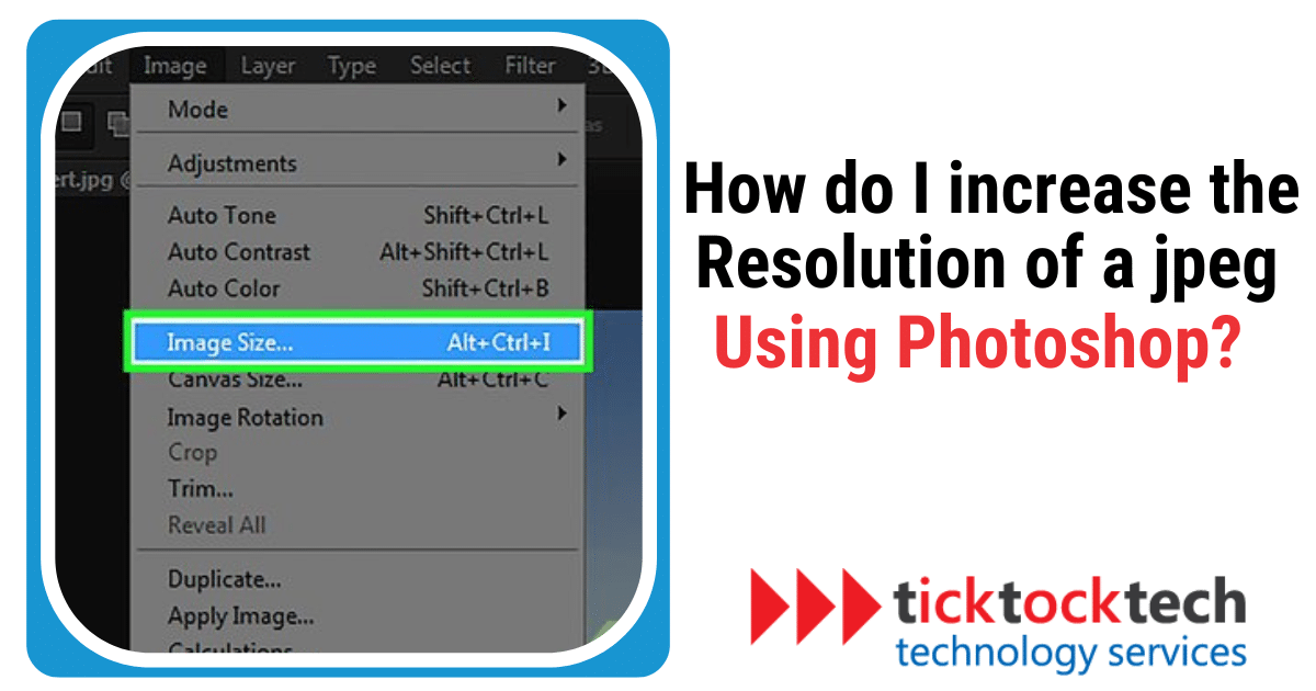 How do I increase the resolution of a jpeg using Photoshop?